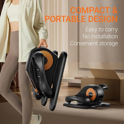 Under Desk Elliptical Machine, Ellipse Leg Exerciser for Seniors, Quiet & Portable Electric Seated