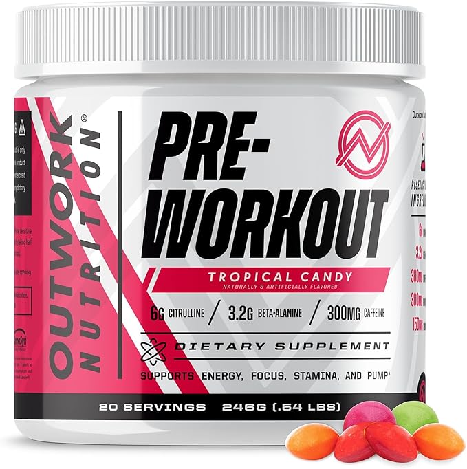 Outwork Nutrition Pre Workout Powder for Men & Women - Pre-Workout Supplements Without Creatine