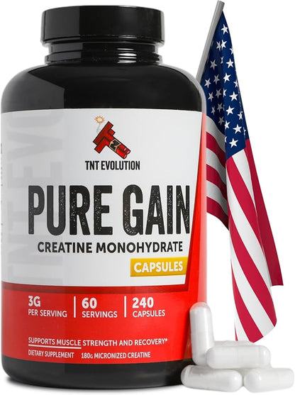 Creatine Monohydrate Capsules – 750mg Capsule for Men & Women – 60 Serving – Pure Micronized