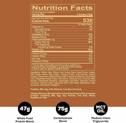 REDCON1 MRE Protein Powder, Peanut Butter Cookie - Meal Replacement Protein Blend Made with MCT Oil