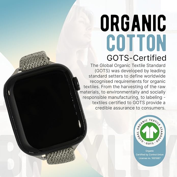 Braxley Bands - Organic Cotton Watch Bands For Women and Men, Compatible With All Apple Watch Sizes