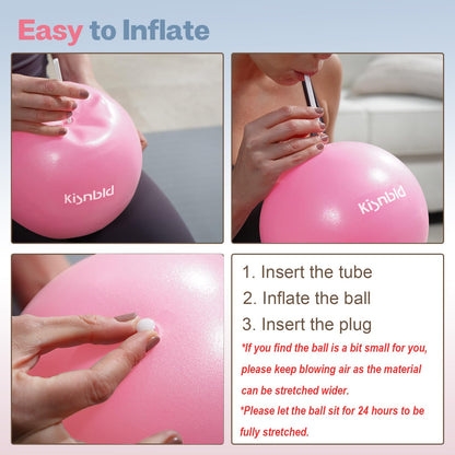 kisnbld Small Exercise Ball, 9 Inch Mini Pilates Ball, Anti Burst and Slip Resistant Mini Yoga Ball