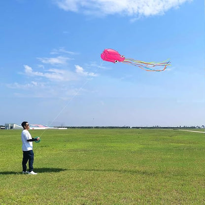 Octopus Kites for Kids & Adults Easy to Fly, 24”x 158” Large Soft Kite Kit for Boys and Girls