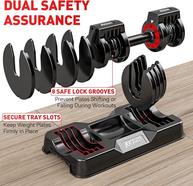 25/55lbs Adjustable Dumbbells Set, Dumbbells with Anti-Slip Metal Handle for Exercise & Fitness