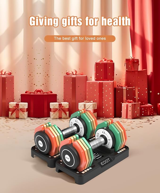Adjustable Dumbbells Set/Single, 12.5LB/22.5LB/55LB 5 in 1 Free Adjustable Dumbbell Set with