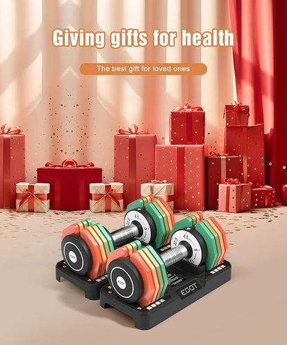 Adjustable Dumbbells Set/Single, 12.5LB/22.5LB/55LB 5 in 1 Free Adjustable Dumbbell Set with