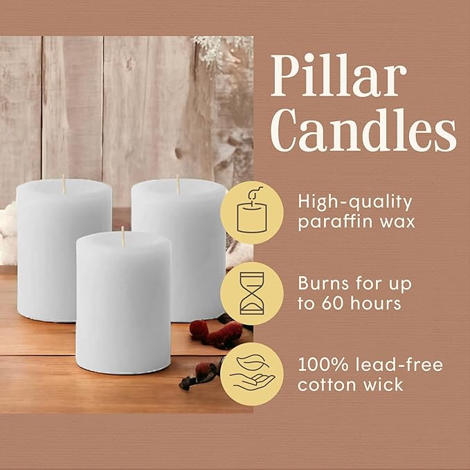 Mister Candle - 3 inch by 4 inch Tall Citronella Scented Pillar Candles (Set of 3) - Indoor &