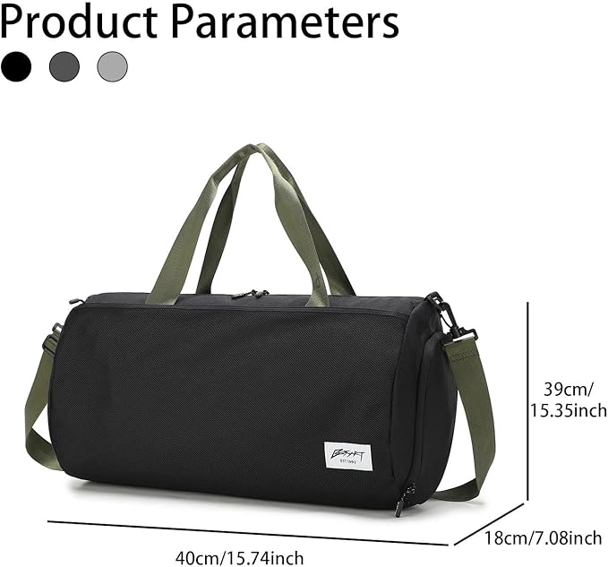 BE SMART Waterproof Mens Gym Bag with Shoe Compartment, Duffle Bags with Wet Pocket for Men