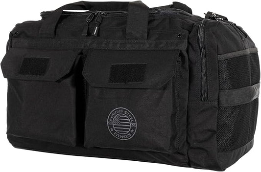 Serious Steel Fitness Heavy Duty 1000D Nylon Duffel Gym Bag (Black - Big Bud)
