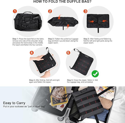 WITZMAN Foldable Duffle Bag for Travel 65L Lightweight Packable Duffel Bag with Shoes Compartment