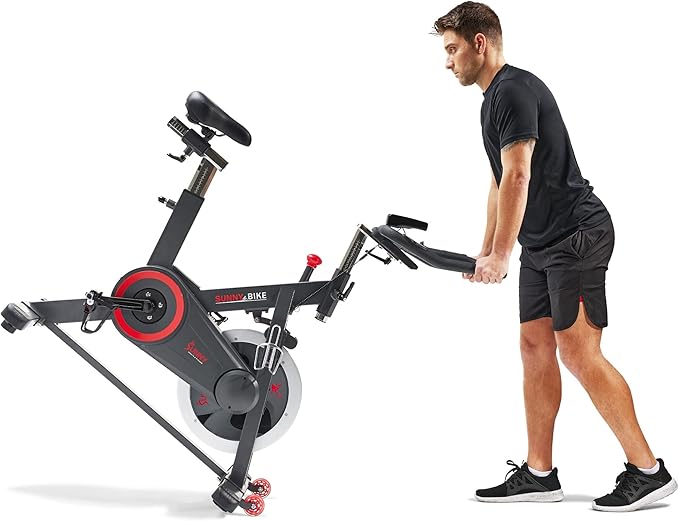 Sunny Health & Fitness Magnetic Exercise Bike, 44LB Flywheel & 300LB Weight Capacity for Intensive