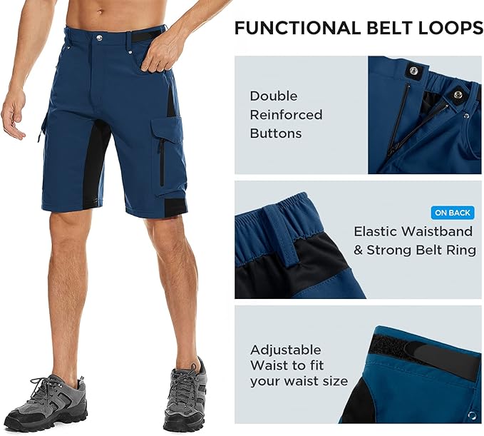 XKTTAC Men's Outdoor Quick Dry Lightweight Stretchy Shorts for Hiking, Tactical, Camping, Travel