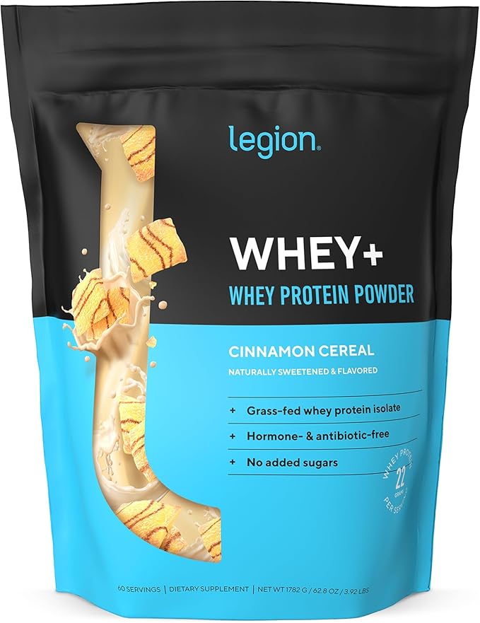 LEGION Whey+ Protein Whey Isolate from Grass Fed Cows - Whey Protein Isolate Powder Low Calorie