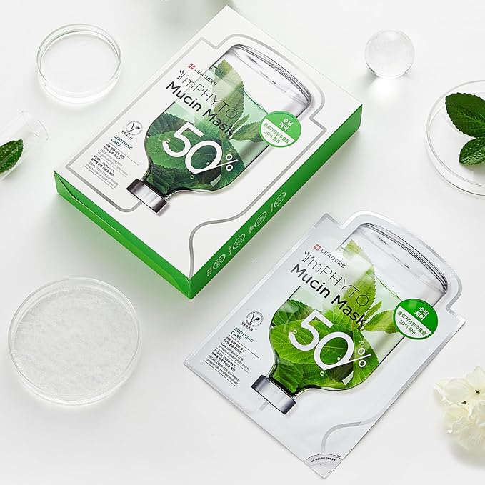 I'MPHYTO Leaders Facial Mask 10 Sheet Mucin Vegan Mask | Soothing Care & Hydrating Skin Care |
