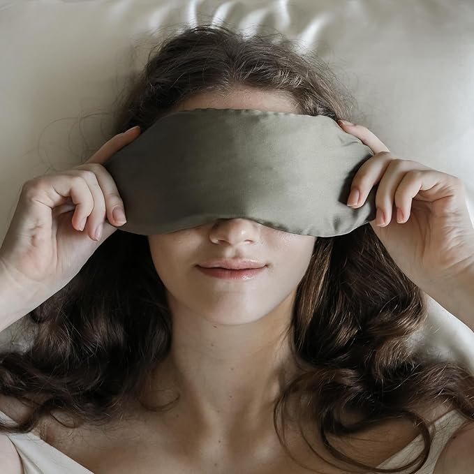 Weighted Eye Pillow for Relaxation, Sleeping, Yoga, SPA and Travelling, 100% Natural Crystals Mixed