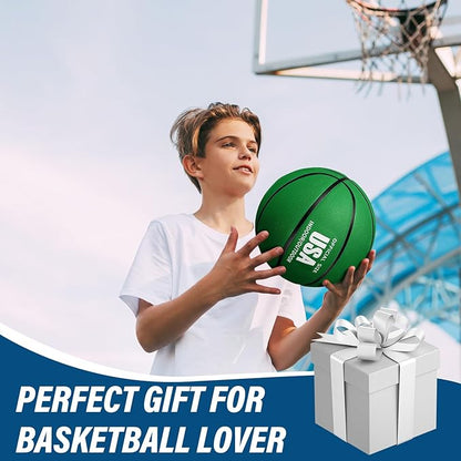 Libima 12 Pcs Operation Christmas Rubber Basketballs Official Size Bulk with Pump Multicolor Basket