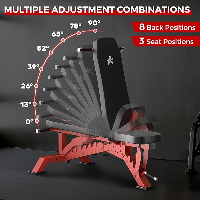 Weight Bench, Adjustable Workout Bench for Home Gym Full Body Workout, 1300LBS Weight Capacity
