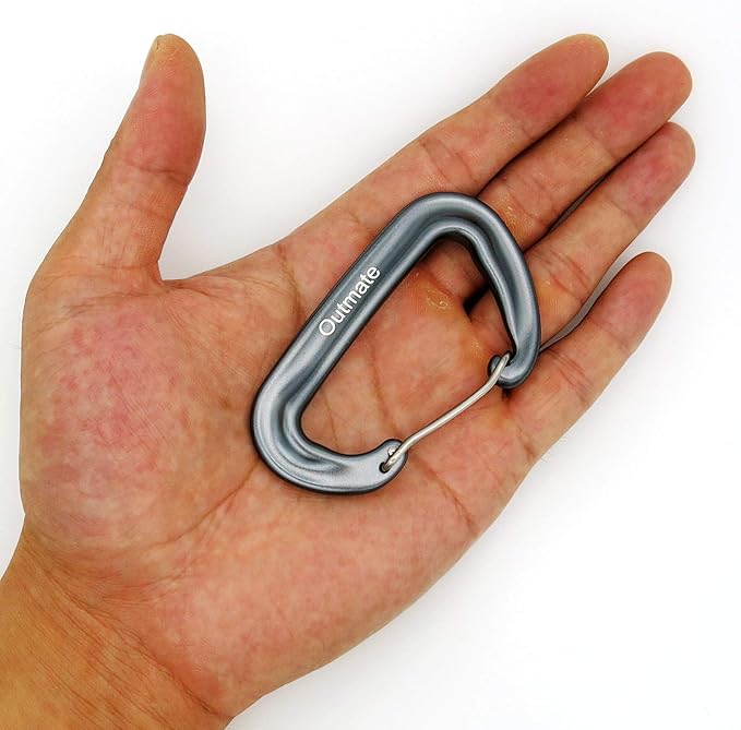 12kN 3.2"x2" Heavy-Duty Carabiner Clips - Durable, Lightweight Aluminum Alloy Carabiners for