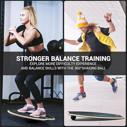 Sportneer Balance Board - 7 Modes Wobble Board with Adjustable Stoppers - Exercise Balancing