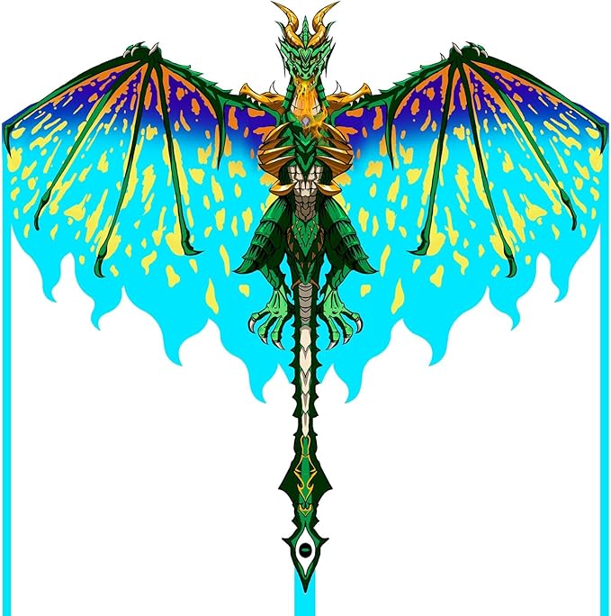 Mint's Colorful Life Dragon Kite for Kids & Adults, Easy to Fly Best Beach Kites for Beginners