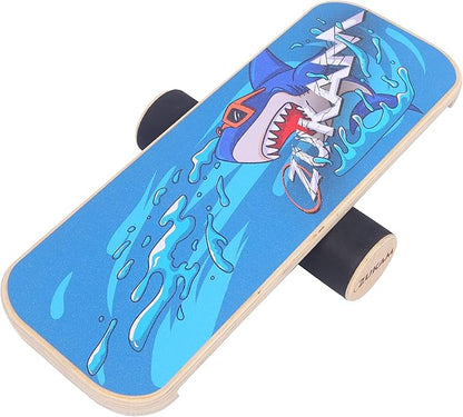 Balance Board Trainer, Wooden Balancing Board with Workout Guide to Exercise and Build Core