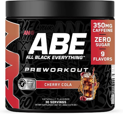 All Black Everything Pre Workout Powder | 30 Servings | Cherry Cola | 350mg Caffeine | Nootropic
