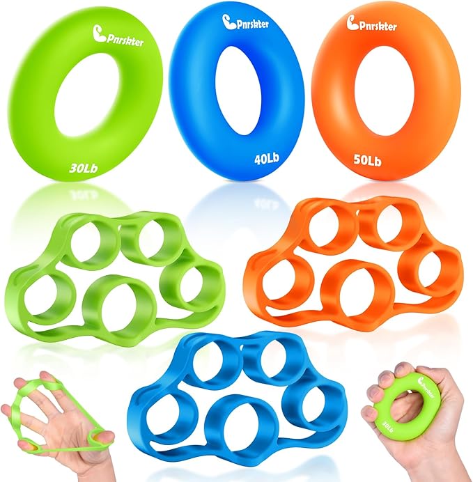 Pnrskter Hand Grip Strengthener, Finger Exerciser, Grip Strength Trainer (6 PCS),New