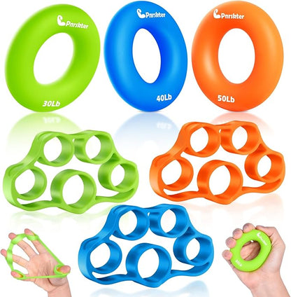 Pnrskter Hand Grip Strengthener, Finger Exerciser, Grip Strength Trainer (6 PCS),New