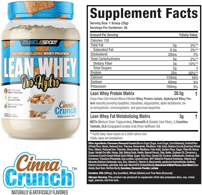 Musclesport Lean Whey Revolution??Protein Powder - Whey Protein Isolate - Low Calorie, Low Carb
