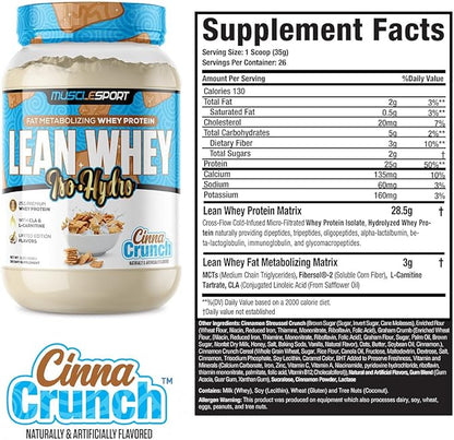 Musclesport Lean Whey Revolution??Protein Powder - Whey Protein Isolate - Low Calorie, Low Carb