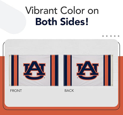 Auburn Tigers College Sports Printed Flag - NCAA Licensed - Nylon - School Banner (White) (2' x 3')