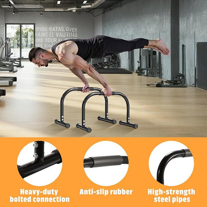 AmazeFan Parallettes Bars, High Steel Push Up Bar Strength Training For Handstands, Calisthenics