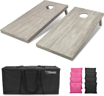 GoSports 4 ft x 2 ft Regulation Size Wooden Cornhole Boards Set - Includes Carrying Case and Bean