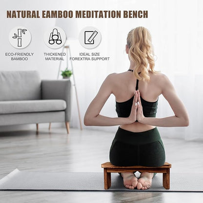 Yoga Meditation Benches - Yoga Bench,Wooden Zen Meditation Stool Kneeling Bench for Yoga Practice