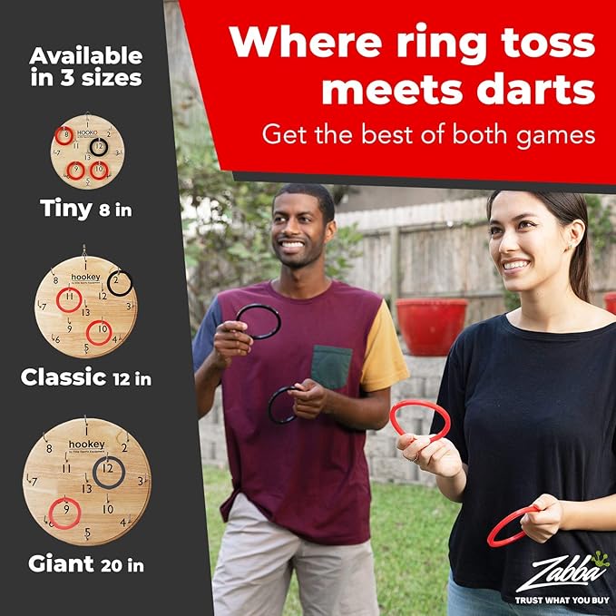 Elite Sportz Equipment Ring Toss Game | Sturdy Wooden Board Set for Kids Outdoor Games | Camping