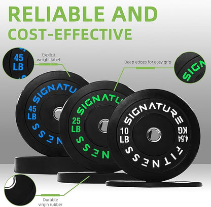 Olympic Bumper Plates Set, 2" Weight Plates for Strength Training & Weightlifting, Paris or Set or