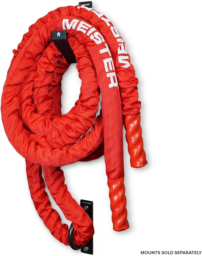 Meister Beast Professional Sheathed Battle Rope for Strength & Conditioning Gym Workouts - 2.5"