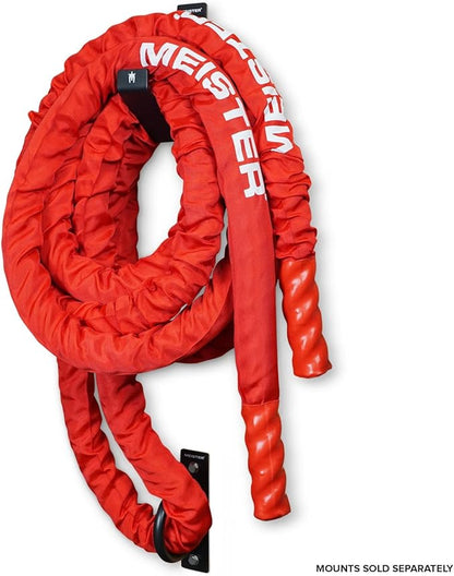 Meister Beast Professional Sheathed Battle Rope for Strength & Conditioning Gym Workouts - 2.5"