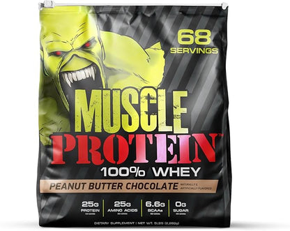 Muscle Protein Whey Powder [5 lbs/Pack of 1]??Cold Filtered, 25g Pure Protein, 6.6g BCAAs