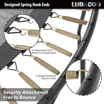 3.5"-8.5" Trampoline Springs, Heavy Duty Stainless Steel Trampoline Accessories with Swivel &