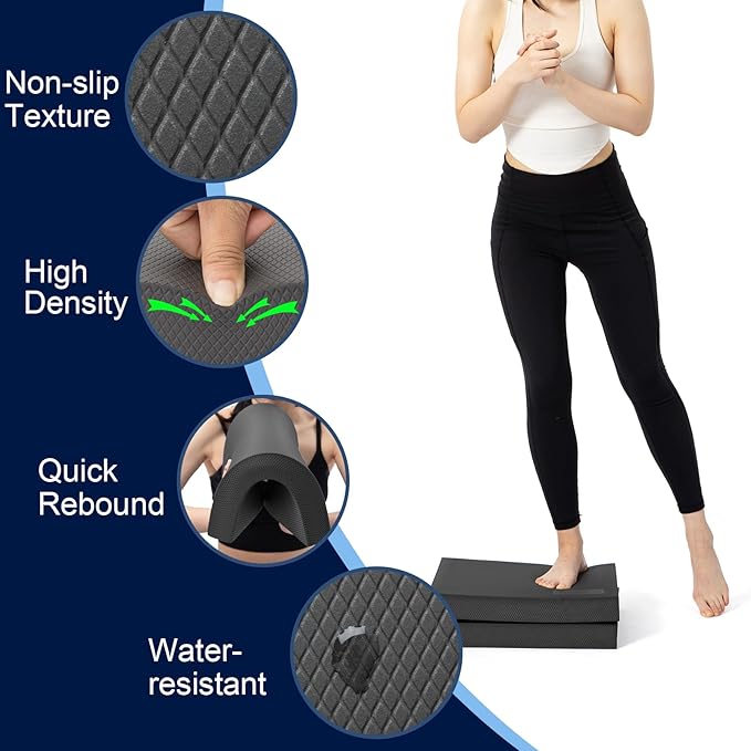 StrongTek Professional Foam Exercise Balance Pad - 15.8" x 13" x 2", High-Density TPE Foam Knee