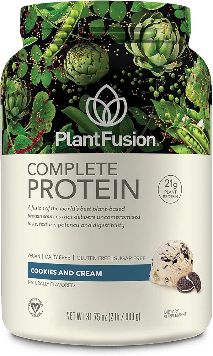 PlantFusion Complete Vegan Protein Powder - Plant Based Protein Powder with BCAAs, Digestive