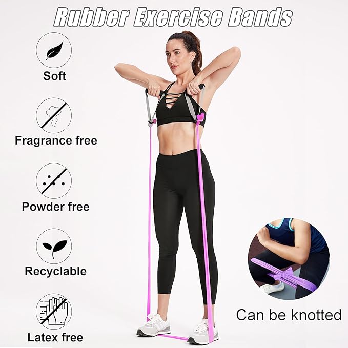 Resistance Bands for Working Out, Physical Therapy Bands, Latex Free Elastic and Exercise Bands Set