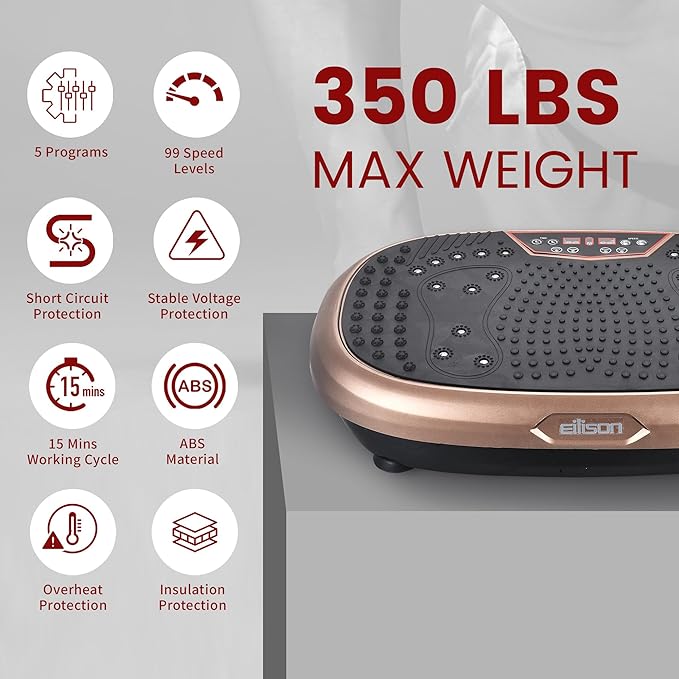 EILISON FitMaxx 3D XL Vibration Plate Exercise Machine - Whole Body Workout Vibration Platform