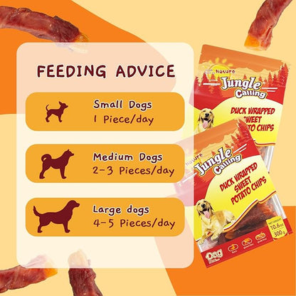 Jungle Calling Sweet Potato & Duck Dog Treats, Vegetarian, Nutritious and Delicious Snacks for Your