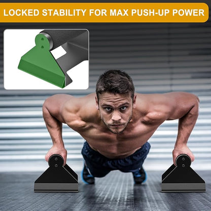 Kipika Push Up Bars, Pushup Stands, Ergonomic Wooden Handles, Anti-slip Rubber Base Pads
