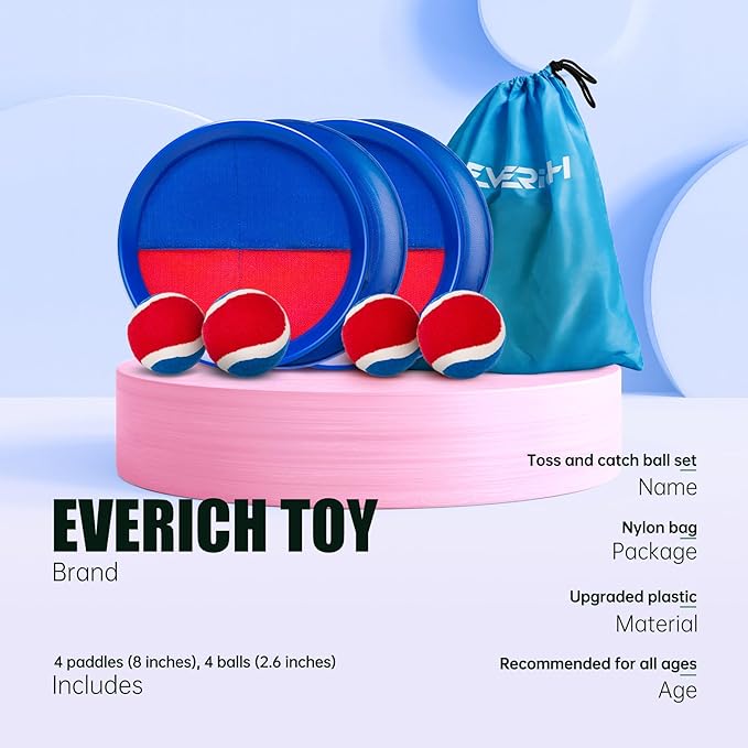 EVERICH Upgraded Toss and Catch Ball Game Set, Outdoor Games for Kids Outdoor Toys Yard Games