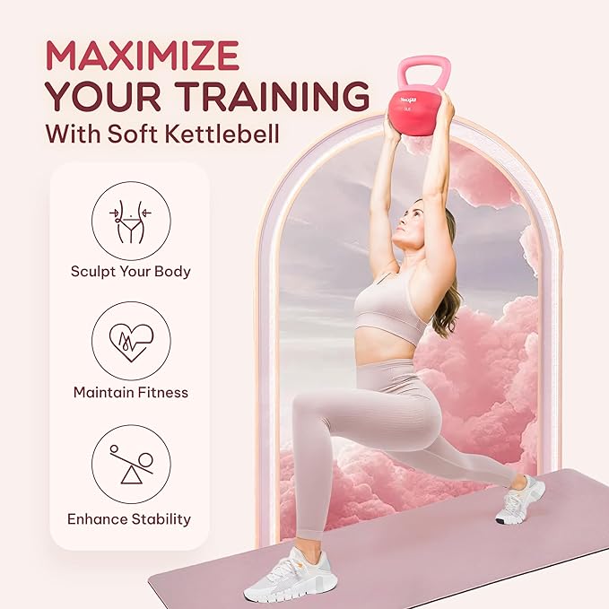 Yes4All Soft Kettlebell, PVC Kettlebells Exercise Weights & Color-Coded Strength Training
