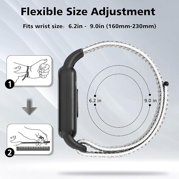 YCHDDER Solo Loop Nylon Bands Compatible with Amazfit Band 7 Straps,Soft Breathable Comfortable