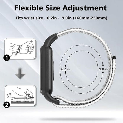 YCHDDER Solo Loop Nylon Bands Compatible with Amazfit Band 7 Straps,Soft Breathable Comfortable